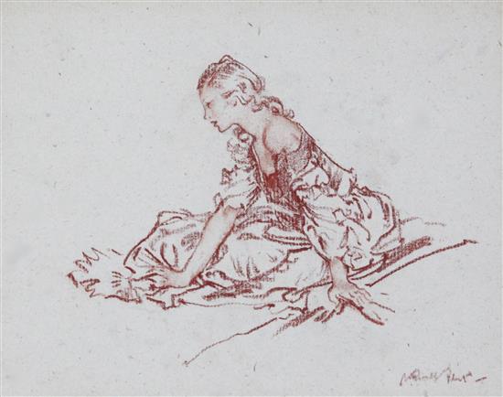 § Sir William Russell Flint (1880-1969) Study of a Spanish girl 6 x 7.5in.